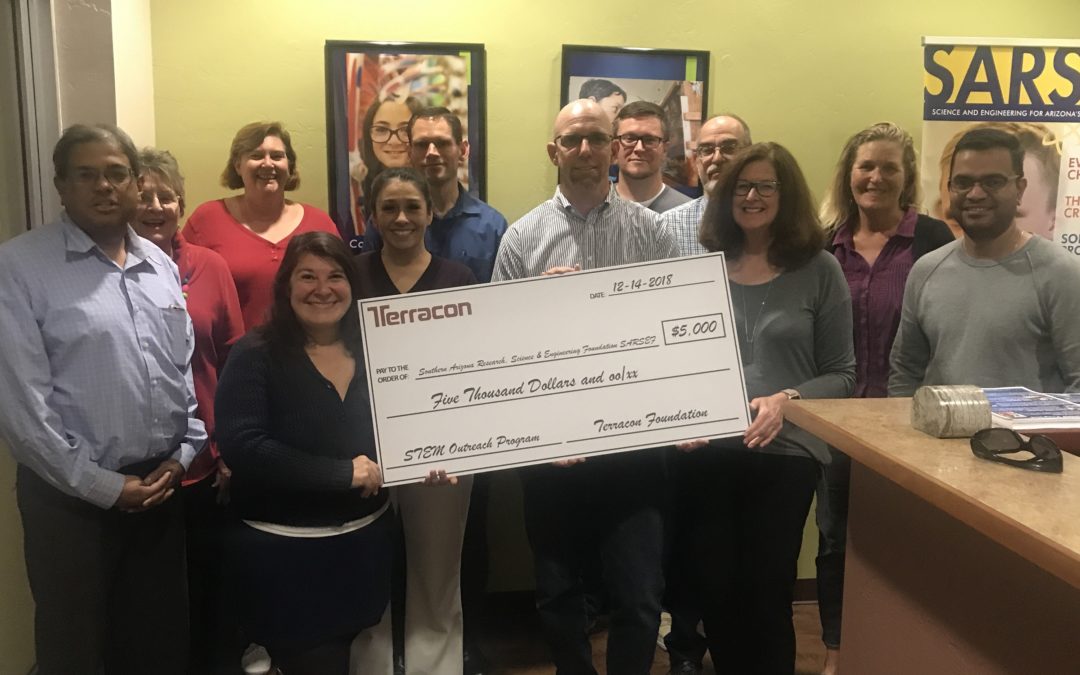 Terracon’s Tucson office presents S. Ariz. Research, Science, and Engineering Foundation with $5,000 board grant   