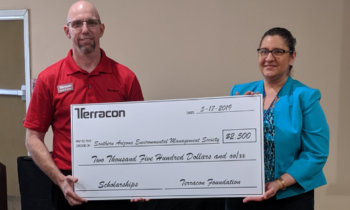Terracon’s Tucson office presents $2,500 grant to environmental group for student scholarships