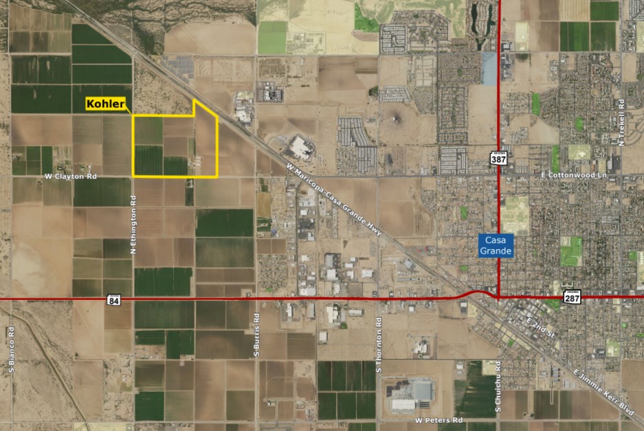 Kohler Co. closes on 206 acres in Casa Grande, plans to construct 1 MSF manufacturing facility