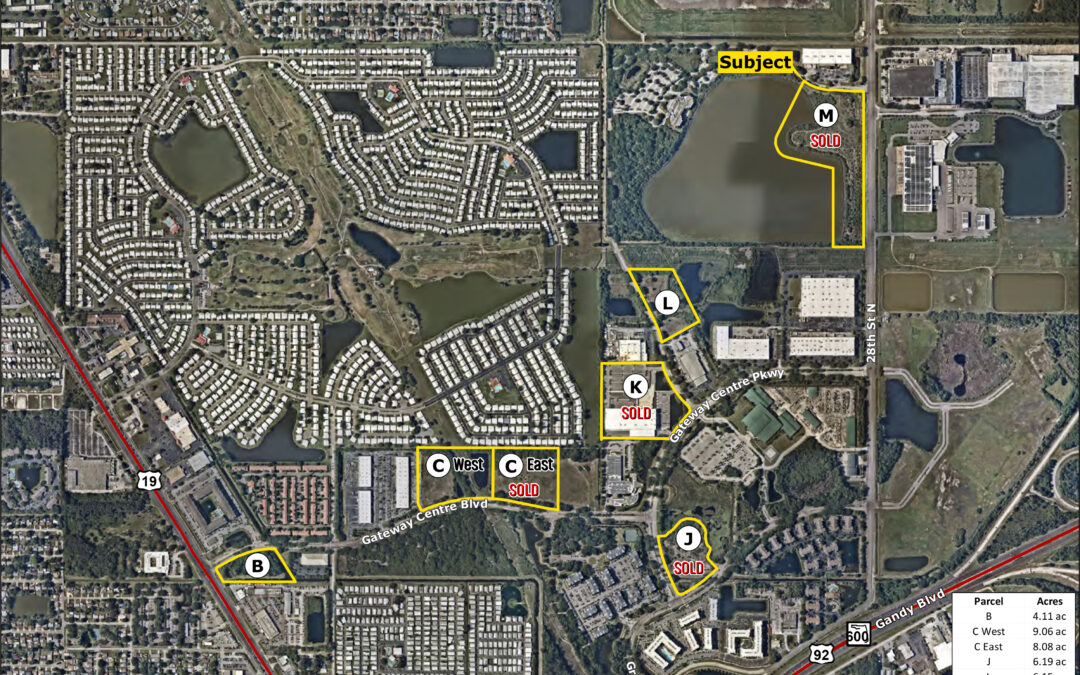 Gateway Centre Business Park in Pinelles Park, Florida Closes on Sale of  18.6-acre of Industrial Parcel for $3.58M to South Carolina-based Developer