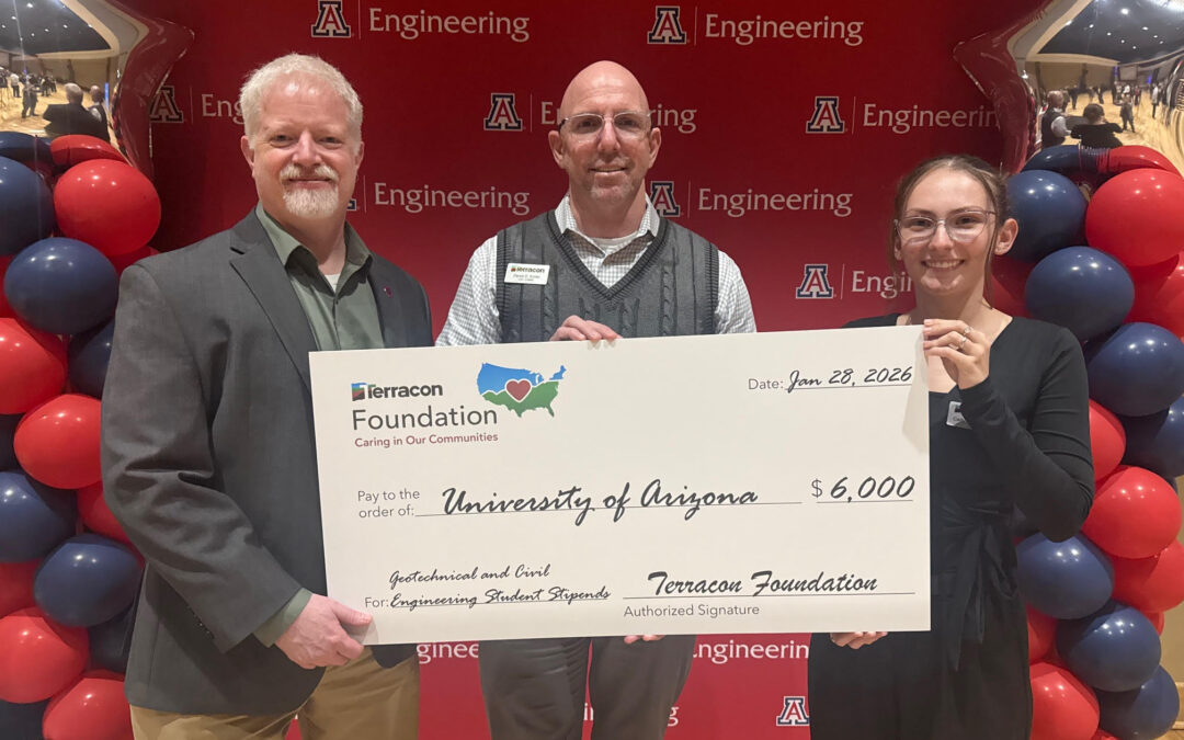 Terracon Foundation awards $6,000 grant to support UA students in geotechnical engineering